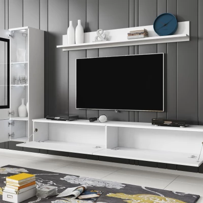 Obývací stěna WANDA 1 - matera / lesklá bílá