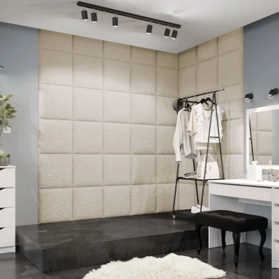 Čalouněný nástěnný panel 42x42 PAG - světlý béžový