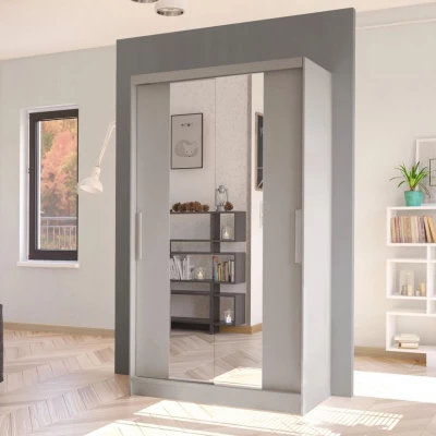 Úzká šatní skříň 100 cm se zrcadlem ARAPO 2 - kašmír