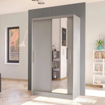 Úzká zrcadlová šatní skříň 100 cm ARAPO 3 - kašmír