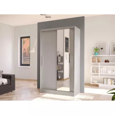 Úzká zrcadlová šatní skříň 100 cm ARAPO 3 - kašmír