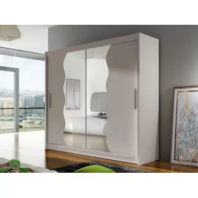 Šatní skříň 180 cm se zrcadlem a LED osvětlením FLORENCIO 10 - kašmír