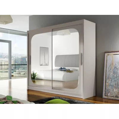 Šatní skříň 180 cm se zrcadlem a LED osvětlením FLORENCIO 8 - kašmír