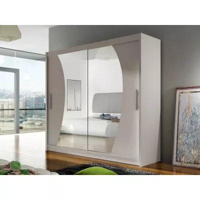 Zrcadlová velká šatní skříň 180 cm FLORENCIO 9 - kašmír