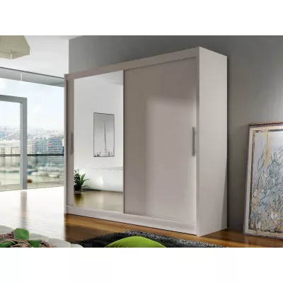 Kombinovaná šatní skříň 180 cm se zrcadlem FLORENCIO 6 - kašmír