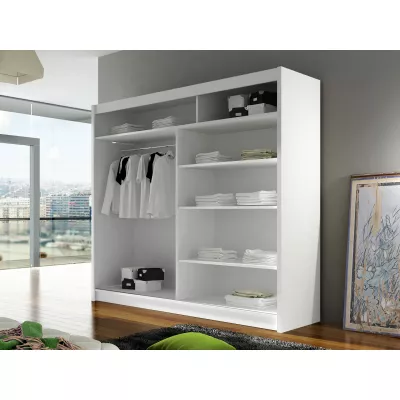 Šatní skříň 180 cm se zrcadlem a LED osvětlením FLORENCIO 5 - kašmír