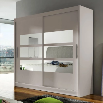 Šatní skříň se zrcadlem 180 cm FLORENCIO 3 - kašmír