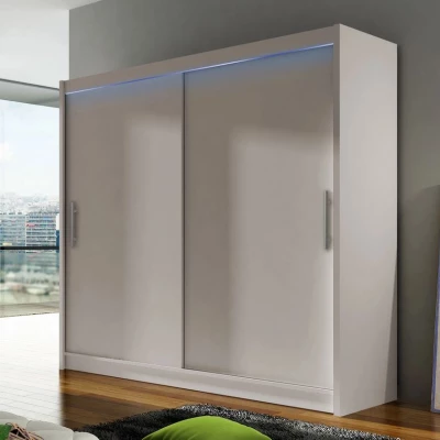 Šatní skříň 180 cm s posuvnými dveřmi a LED osvětlením FLORENCIO 1 - kašmír