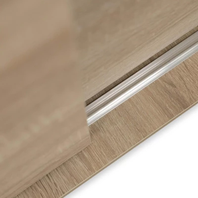 Šatní skříň 180 cm s posuvnými dveřmi a LED osvětlením FLORENCIO 1 - kašmír