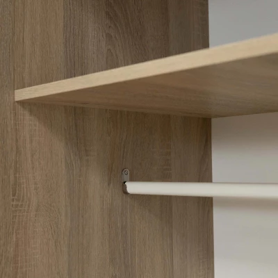 Šatní skříň 180 cm s posuvnými dveřmi a LED osvětlením FLORENCIO 1 - kašmír