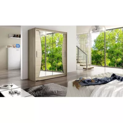 Šatní skříň se zrcadlem 150 cm ELADIO 9 - dub sonoma