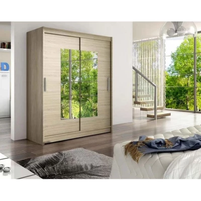 Šatní skříň se zrcadlem 150 cm ELADIO 3 - dub sonoma