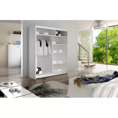 Šatní skříň se zrcadlem 150 cm ELADIO 3 - bílá