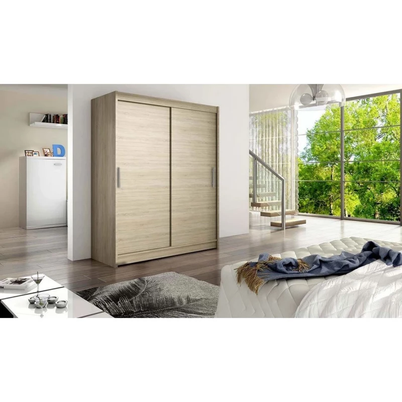 Šatní skříň 150 cm s posuvnými dveřmi ELADIO 1 - dub sonoma