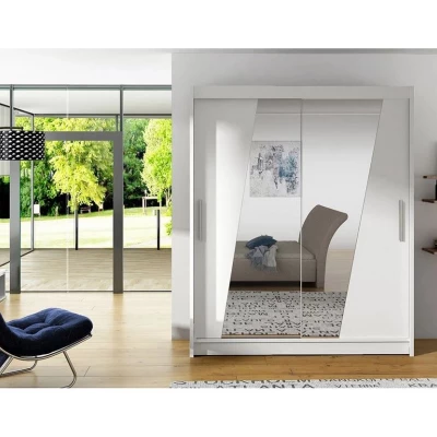 Šatní zrcadlová skříň 150 cm ELADIO 14 - bílá