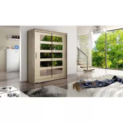 Šatní skříň se zrcadlem 150 cm ELADIO 5 - dub sonoma