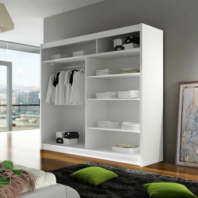 Vysoká šatní skříň 180 cm se zrcadlem VILMA 3 - dub artisan / černá