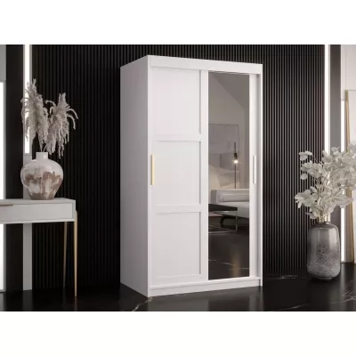 Šatní zrcadlová skříň do předsíně 100 cm MALIA 2 - bílá