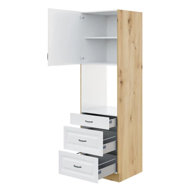 Kuchyňská skříň pro vestavnou troubu 60 cm FRYZIA 3 se šuplíky - bílá