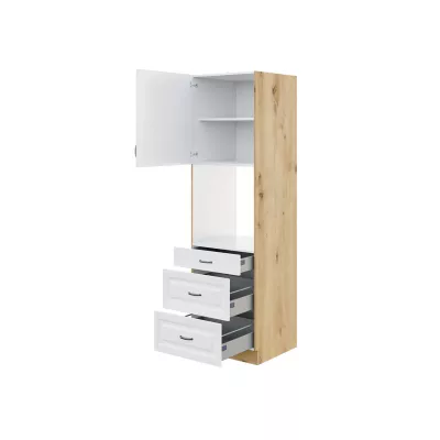 Kuchyňská skříň pro vestavnou troubu 60 cm FRYZIA 3 se šuplíky - bílá
