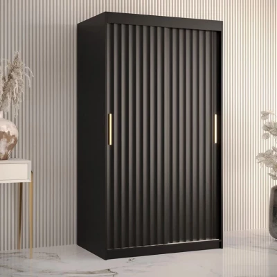 Kombinovaná šatní skříň 100 cm LUNIVE 1 - černá