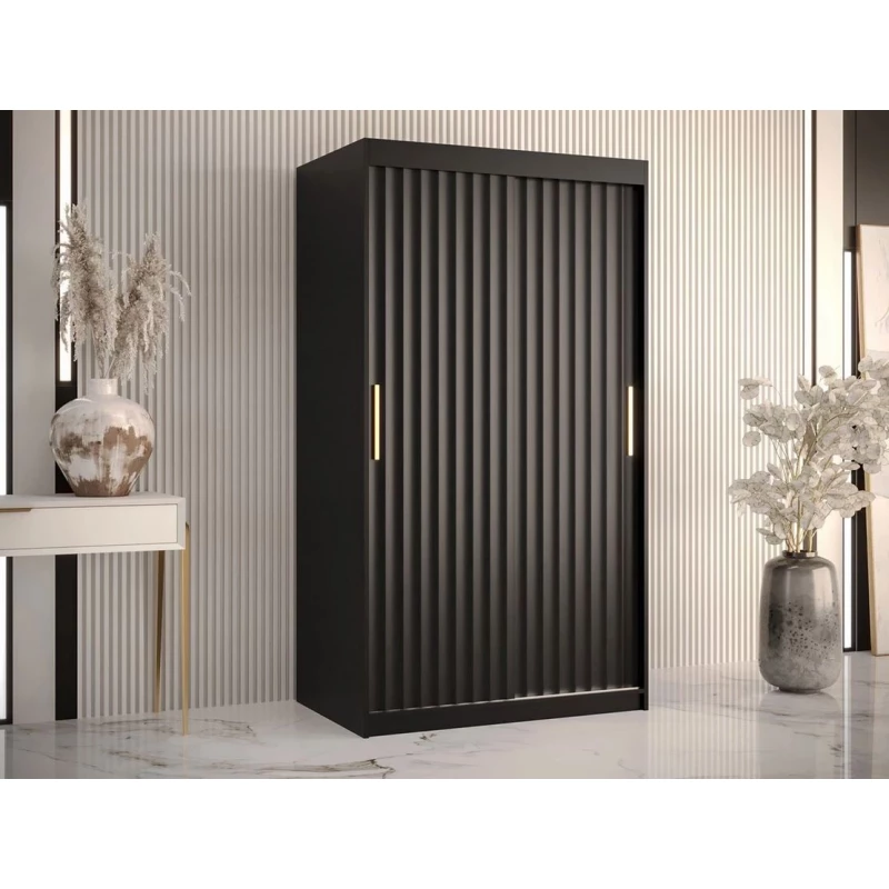 Kombinovaná šatní skříň 100 cm LUNIVE 1 - černá