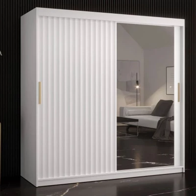 Zrcadlová šatní skříň 180 cm LUNIVE 2 - bílá