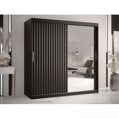 Zrcadlová šatní skříň 180 cm LUNIVE 2 - černá