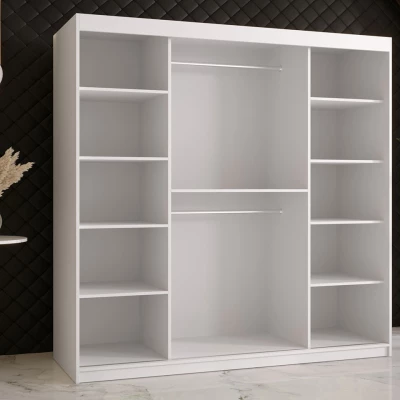 Zrcadlová šatní skříň 180 cm LUNIVE 2 - bílá