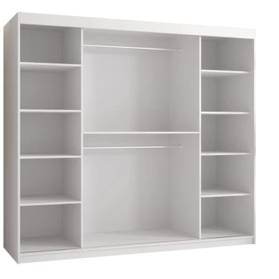 Šatní skříň 200 cm se zrcadlem LONZO 2 - bílá
