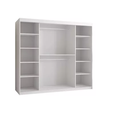 Šatní skříň 200 cm se zrcadlem LONZO 2 - bílá