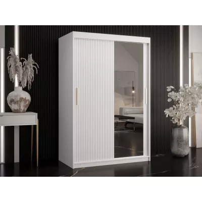 Šatní skříň 120 cm se zrcadlem LONZO 2 - bílá