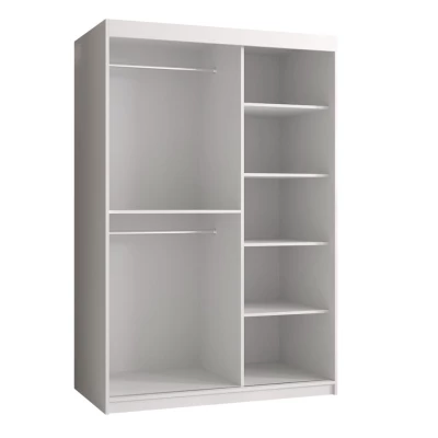 Šatní skříň 120 cm se zrcadlem LONZO 2 - bílá