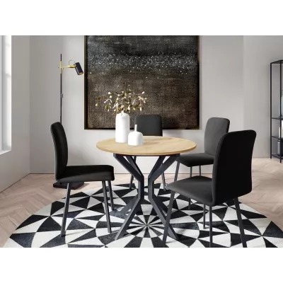 Rozkládací stůl se 4 židlemi SALPA 1 - dub kraft / černý / šedý