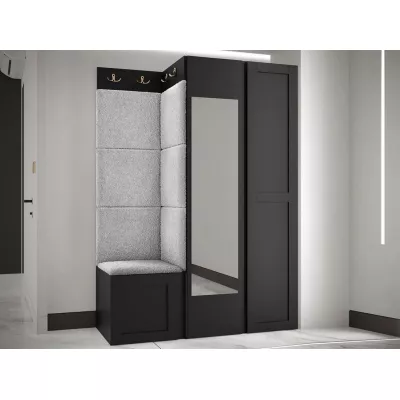 Předsíňová stěna se zrcadlem MALIA 6 - černá / šedá