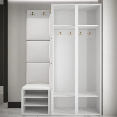 Předsíňová stěna se zrcadlem MALIA 6 - černá / šedá