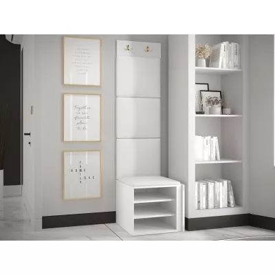 Stěna do chodby se sedacím botníkem MALIA 4 - černá / světlá béžová