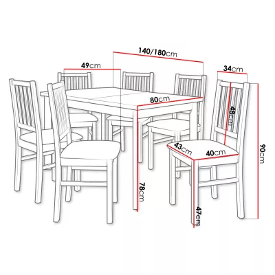 Sestava do jídelny 6+1 ADELBITE 5 - dub sonoma / béžová