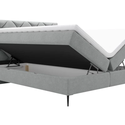 Kontinentální dvojlůžková postel 140x200 ARMADO - béžová / stříbrné nožky