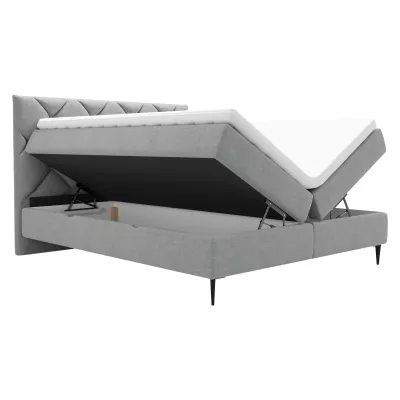 Kontinentální dvojlůžková postel 160x200 ARMADO - béžová / černé nožky