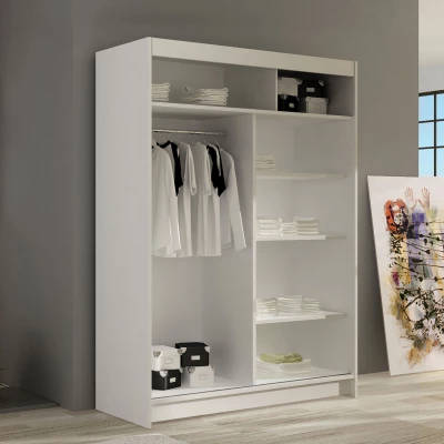 Úzká šatní skříň 120 cm se zrcadlem GASPARA S - dub sonoma