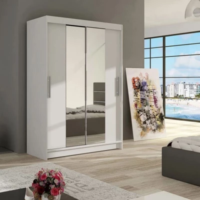 Šatní skříň se zrcadlem 120 cm GASPARA 2 - bílá
