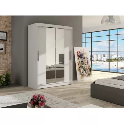 Šatní skříň se zrcadlem 120 cm GASPARA 2 - bílá