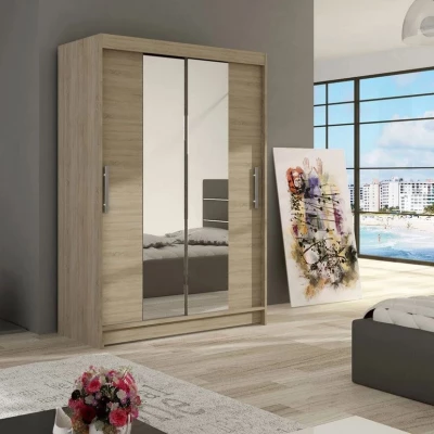 Šatní skříň se zrcadlem 120 cm GASPARA 2 - dub sonoma