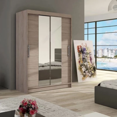 Šatní skříň se zrcadlem 120 cm GASPARA 2 - dub lanýž