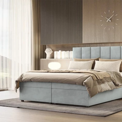 Hotelová postel DELTA 1 - 200x200, světle šedá