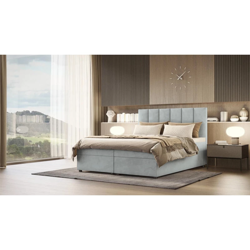 Hotelová postel DELTA 1 - 200x200, světle šedá