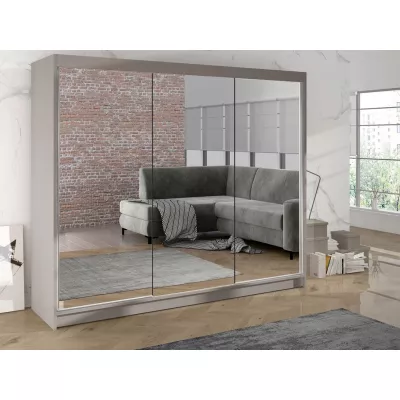 Široká šatní skříň 200 cm se zrcadlem SANARE 3 - kašmír