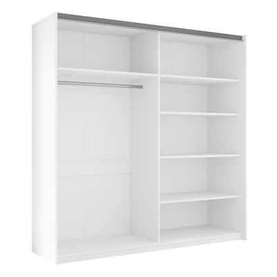 Zrcadlová šatní skříň 200 cm MILVEA - bílá