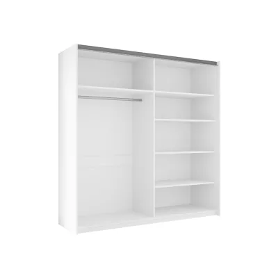 Zrcadlová šatní skříň 200 cm MILVEA - bílá